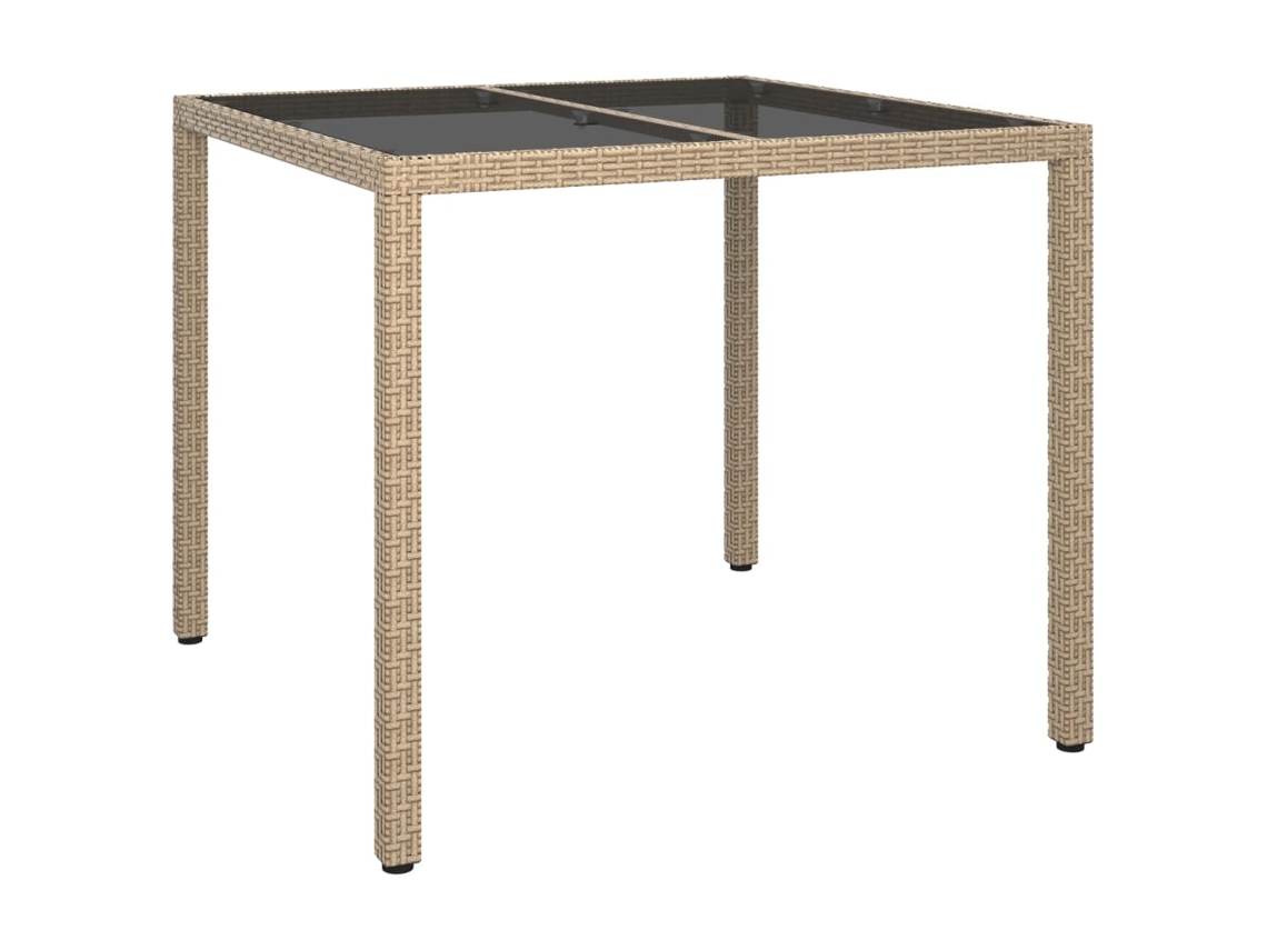Garden Table, Garden Tables Vidaxl Bege Rattan / Vime (90 X 90 X 75 Cm)