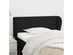 Vidaxl Cabeceira De Cama C/ Abas Tecido 103x23x78/88 Cm Preto