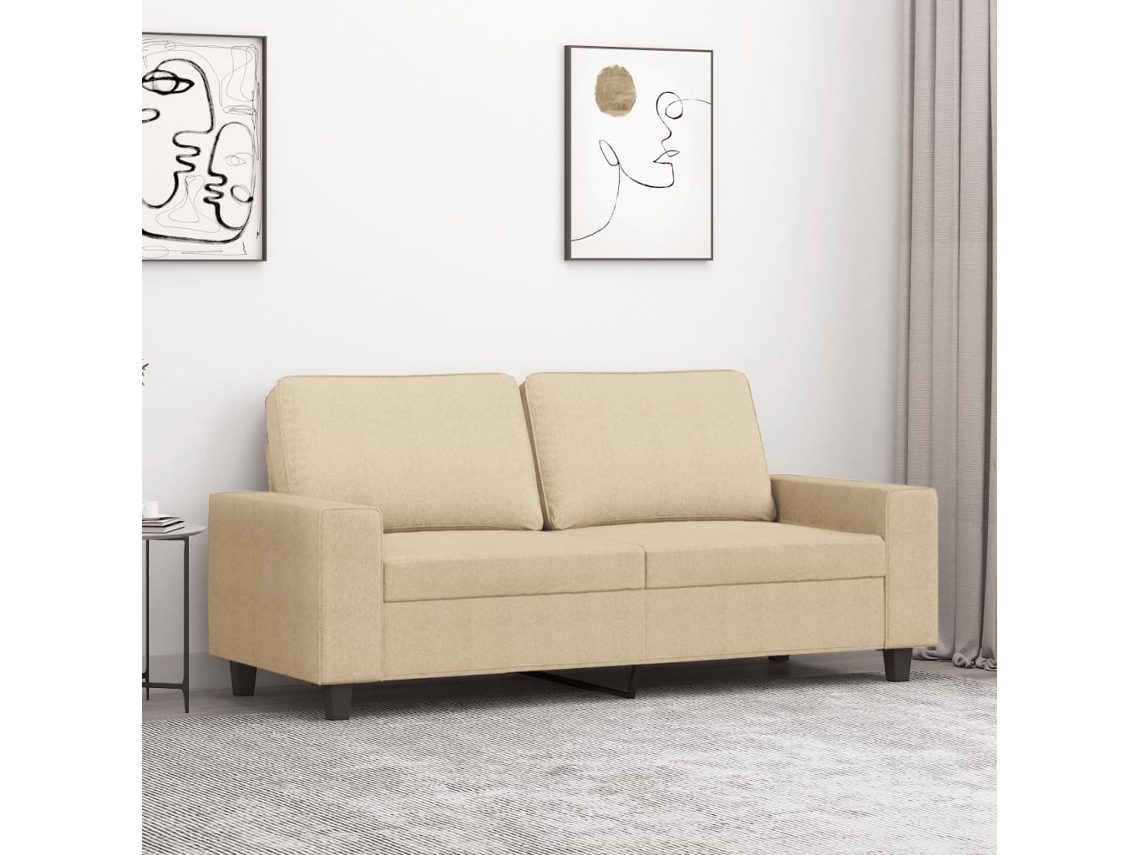 Vidaxl Sofá De 2 Lugares Tecido 140 Cm Cor Creme