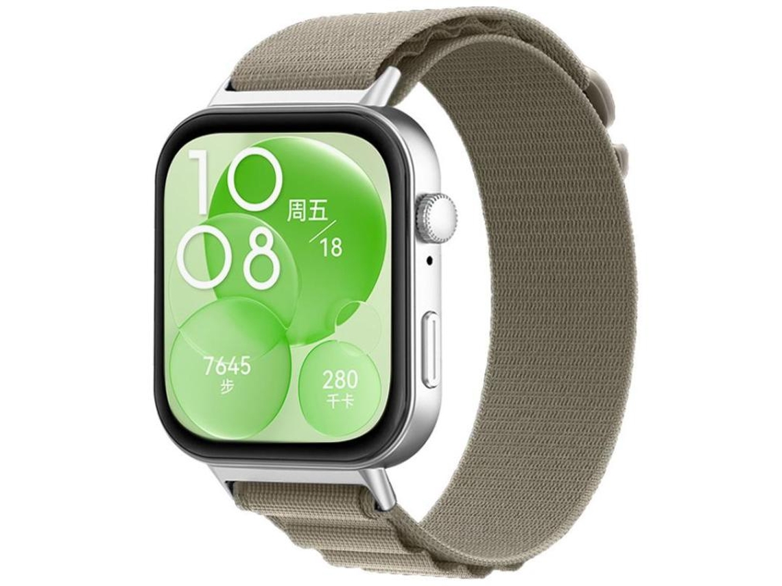 Bracelete para Huawei Watch Fit 3 / Fit 4 / Fit 4 Pro Nylon Esportivo Cor Verde oliva XIAOMOYU