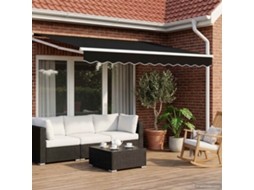 Vidaxl Toldo Retrátil Elétrico Preto 3,5 X 2,5 M