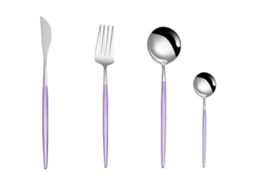 Conjunto de 4 Peças Garfo Colher e Faca Reutilizáveis para Viagem RNEMITERY