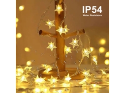 Luz de fada quadrada 2026 de 3m/9,8 pés com 20 LEDs, estrelas flexíveis, IP54, para uso interno e externo, ideal para festas e presentes.