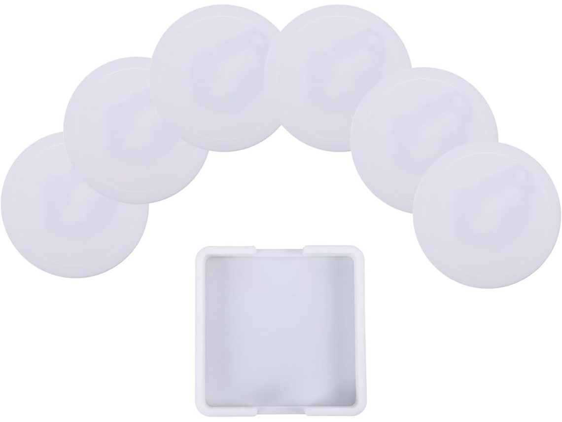 Conjunto De 7 Porta-copos De Silicone Branco, Com Isolamento Térmico E Antiderrapantes.