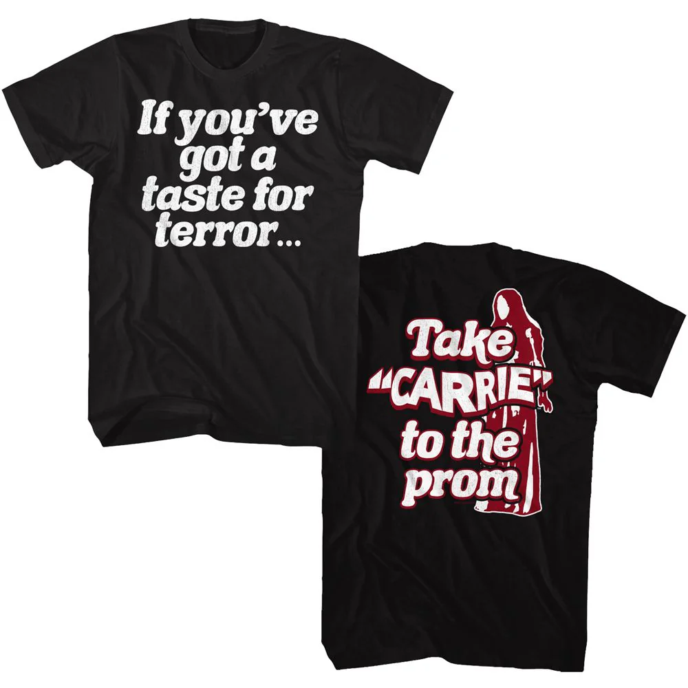 Unisex Adult T-shirt Rockinstone Carrie Take Carrie To Prom Black Sizel