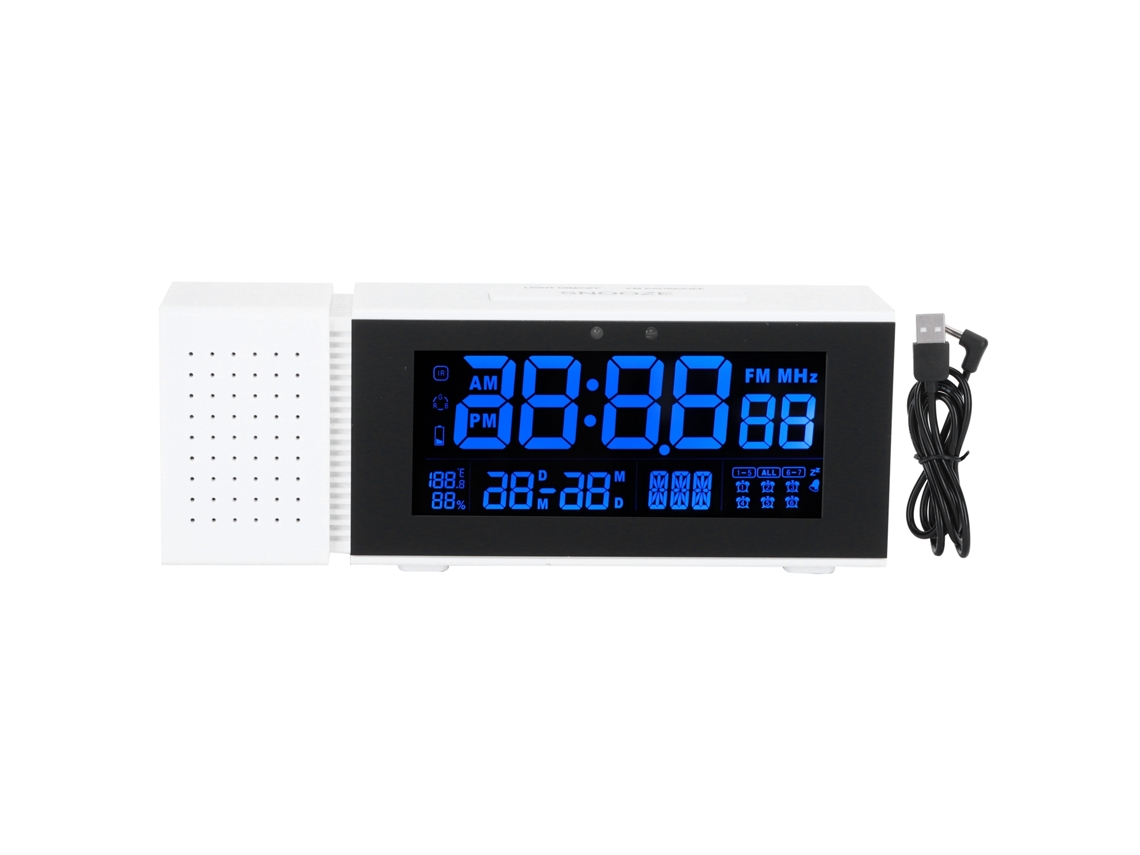 Rebe-reloj Despertador Digital Multifuncional Con Luz Nocturna Y Sensor Humano 5v Para Hogar (blanc Ts-p30-wh)