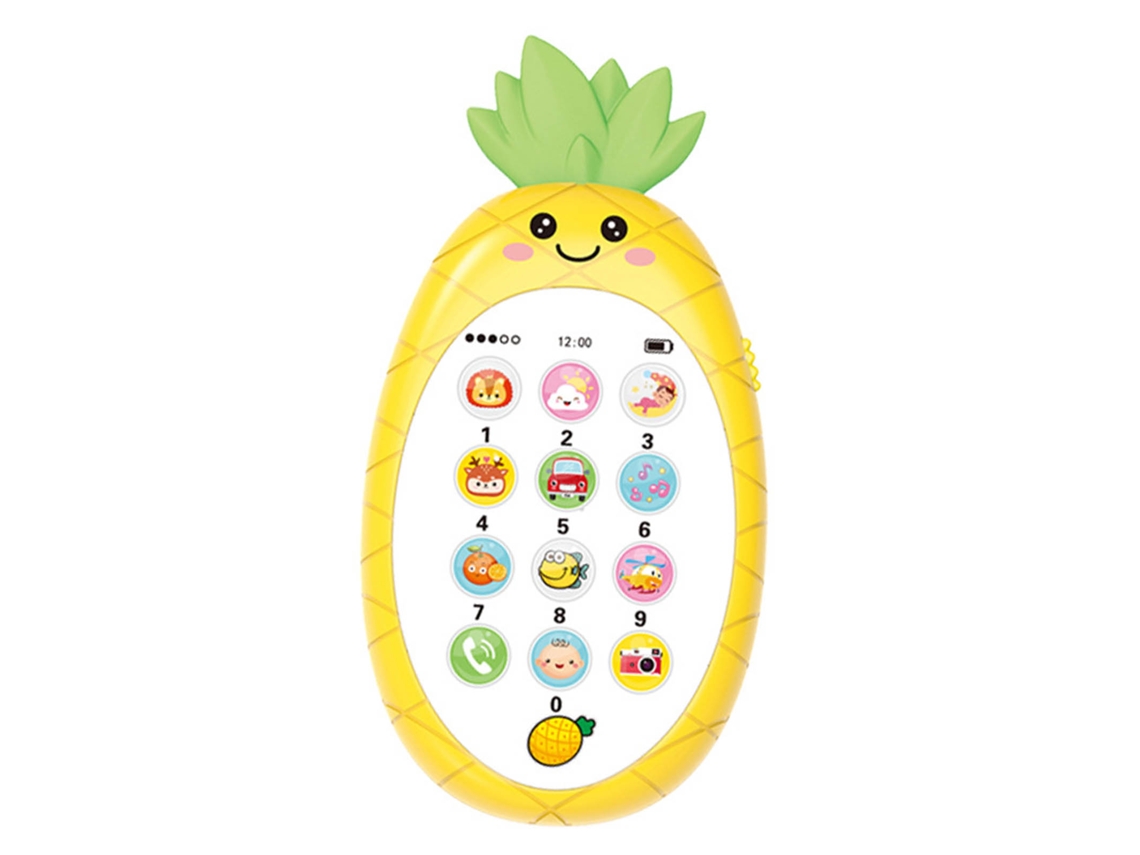 Mali brinquedo Celular Musical para Bebê com Design de Abacaxi Silicone Mastigável