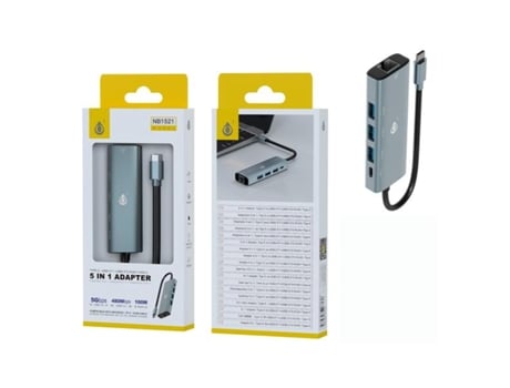Adaptador Plata Hub Usb-c Jc Prateado