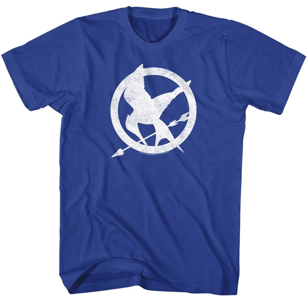 Rockinstone Hunger Games Movie Mockingjay Solid Royal Adult T-shirt Size:l