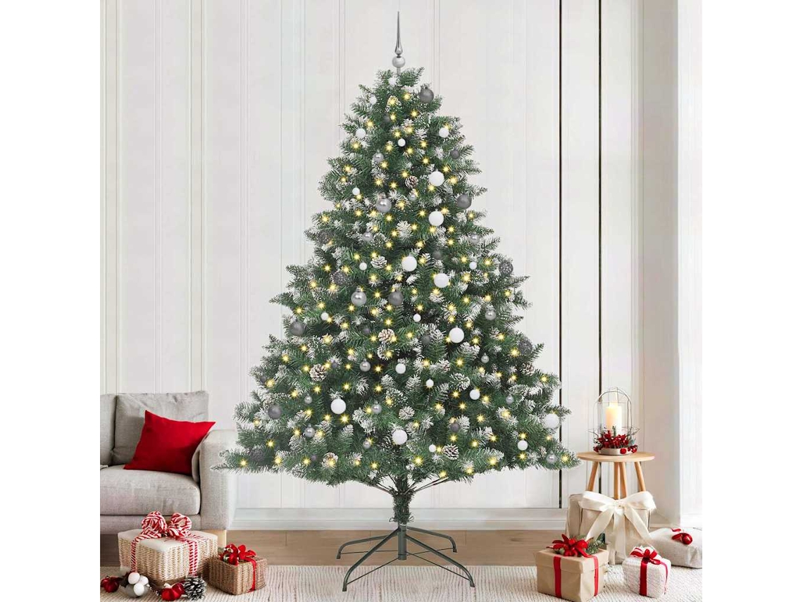 Vidaxl Árvore De Natal Artificial Verde 240 Cm Pvc, Plástico E Aço