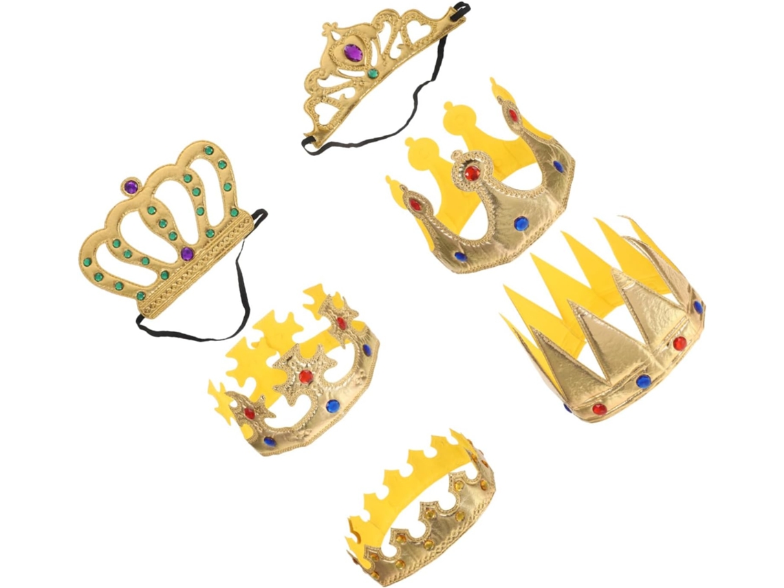 Conjunto de Coroa Dourada de Rei com 6 Peças CHABERLU