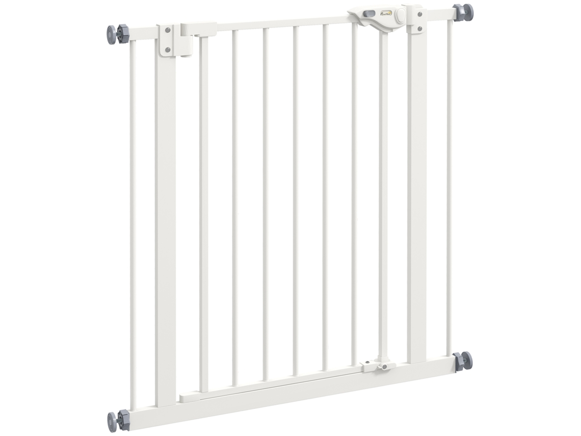 Barreira Cães 74 80cm Metal Plástico Branco Sem Furos