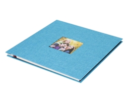 Lurelia Álbum De Fotos Autoadesivo, 27x28cm, Capa De Linho, Autoadesivo, Diy, Cor Azul