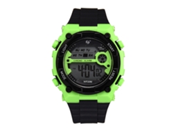 Relógio esportivo casual masculino para estudantes com pulseira de silicone à prova d'água, verde.