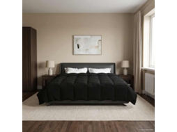 Vidaxl Duvet De Ano Inteiro 240 X 260 Cm 4 Estações Preto Respirável