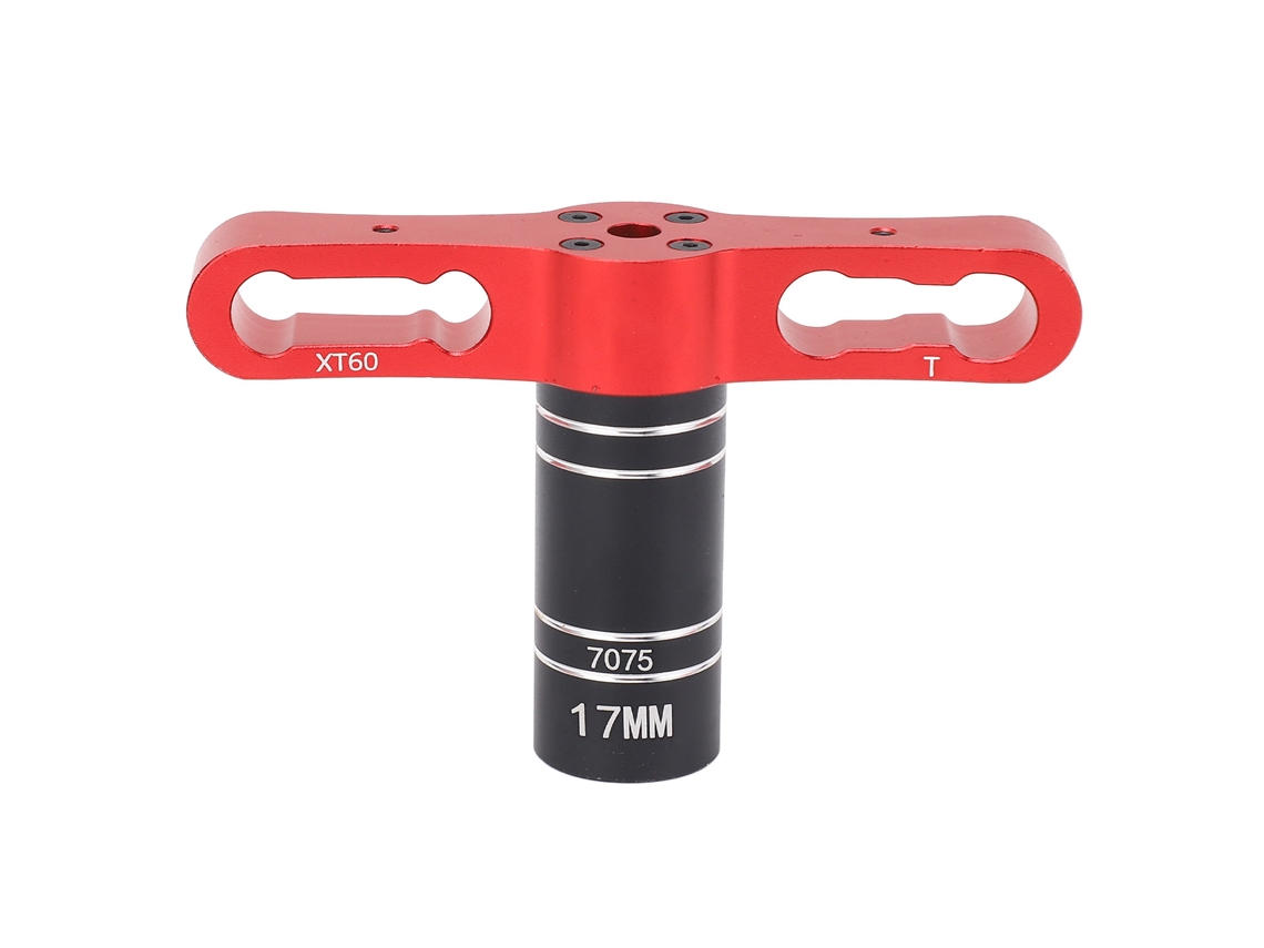 Chave Hexagonal De Roda 17mm Para Carros Rc 1/8 1/10 1/12 Traxxas Axial Arrma Hpi Alumínio Vermelha