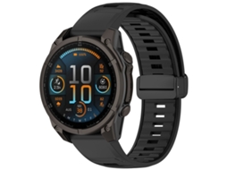 Bracelete Para Garmin Fenix 8 Amoled (47mm) - Silicone Magnético - Duas Cores Preta