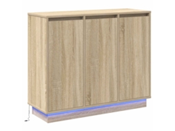 Aparador Led Carvalho Sonoma 90x32x75 cm Madeira Processada MAISON EXCLUSIVE