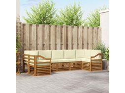 Vidaxl Conjunto De Sofás Para Exterior 7 Unid. Natural E Creme