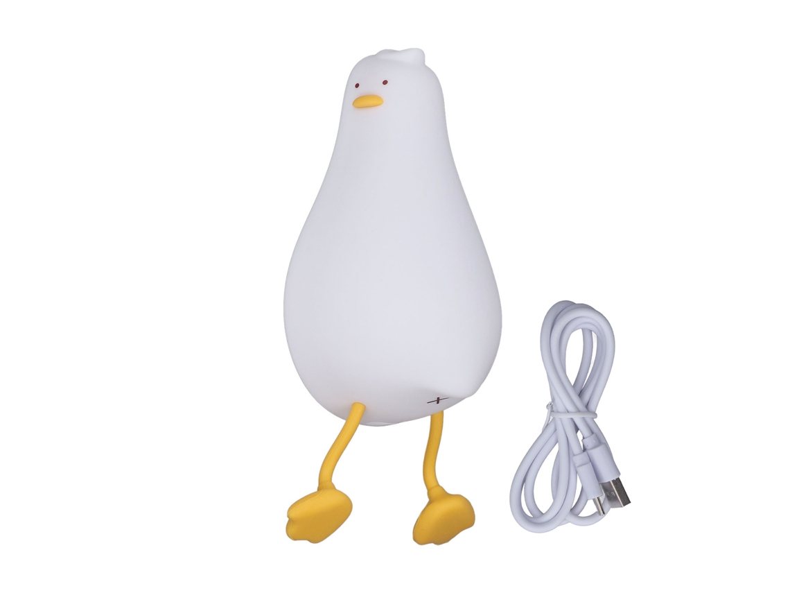 Mali lâmpada Noturna de Pato Deitado Led Silicone Macio Recarregável 3 Níveis Brilho
