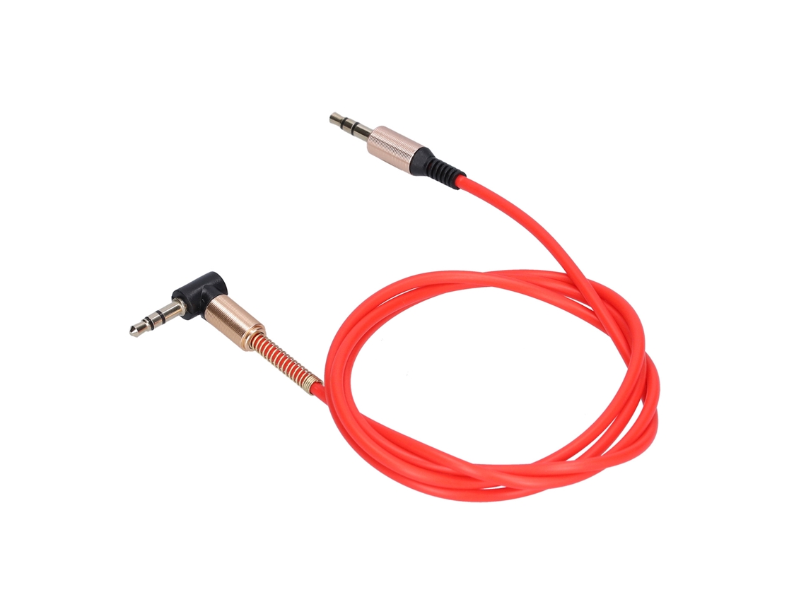 Cabo de Extensão Auxiliar de Áudio 3.5mm Macho para Macho, 1m, Vermelho MARCA