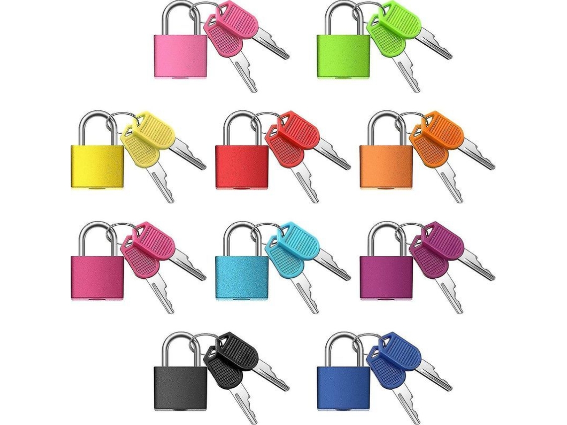 10 Cerrojos De Equipaje Con Llave, Cerrojo De Metal Pequeño Multicolor Para Maletas Y Viajes