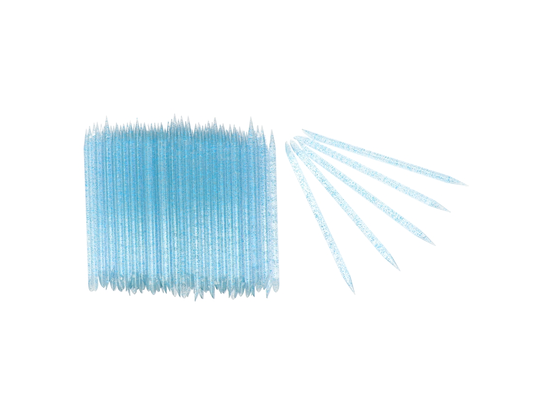 100 Unidades De Palillos Descartáveis Para Cutículas De Unhas, Pusher De Dois Lados, Manicure E Pedicure, Azul