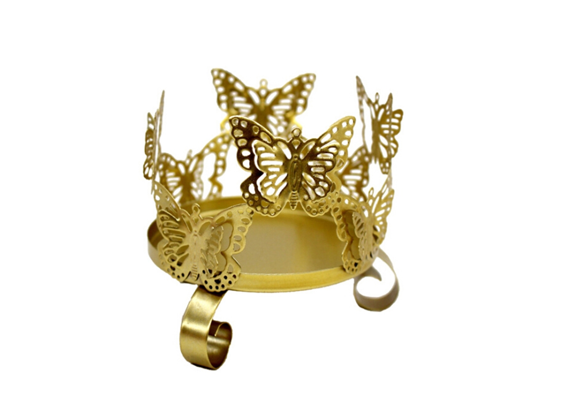 Laxiscreed Castiçal De Ferro Nordic Gold Com Borboleta Para Decoração De Casa E Casamento