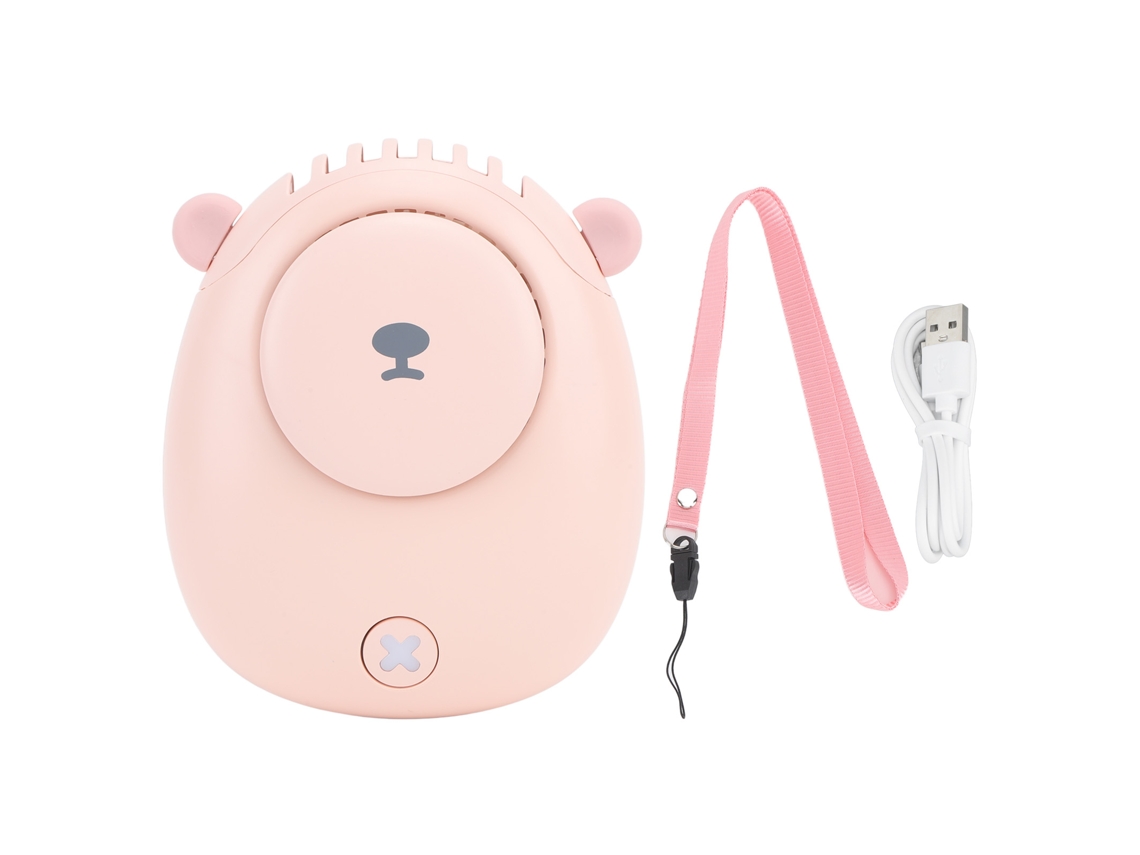 Ventilador de Pescoço Sem Lâmina Usb Recarregável Rosa