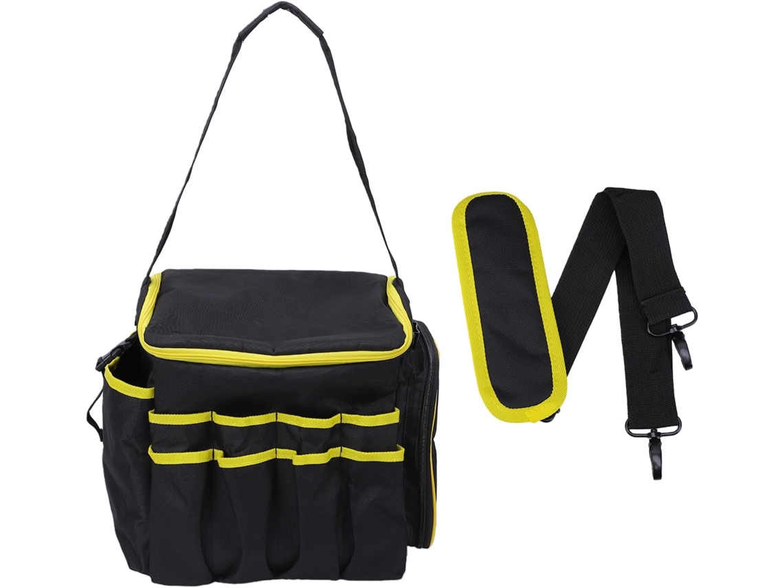 Bolsa para ferramentas masculina em tecido Oxford 600D, caixa de ferramentas portátil, organizador com várias bolsas.
