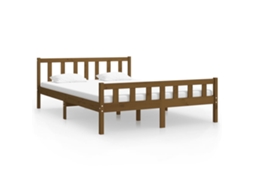 Estrutura Cama King em Madeira Maciça Castanho Mel MAISON EXCLUSIVE (150x200 cm)