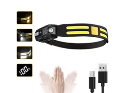 Lanterna De Cabeça Ing - Com Sensor De Movimento - 5 Modos De Iluminação - Lanterna De Cabeça Led Recarregável