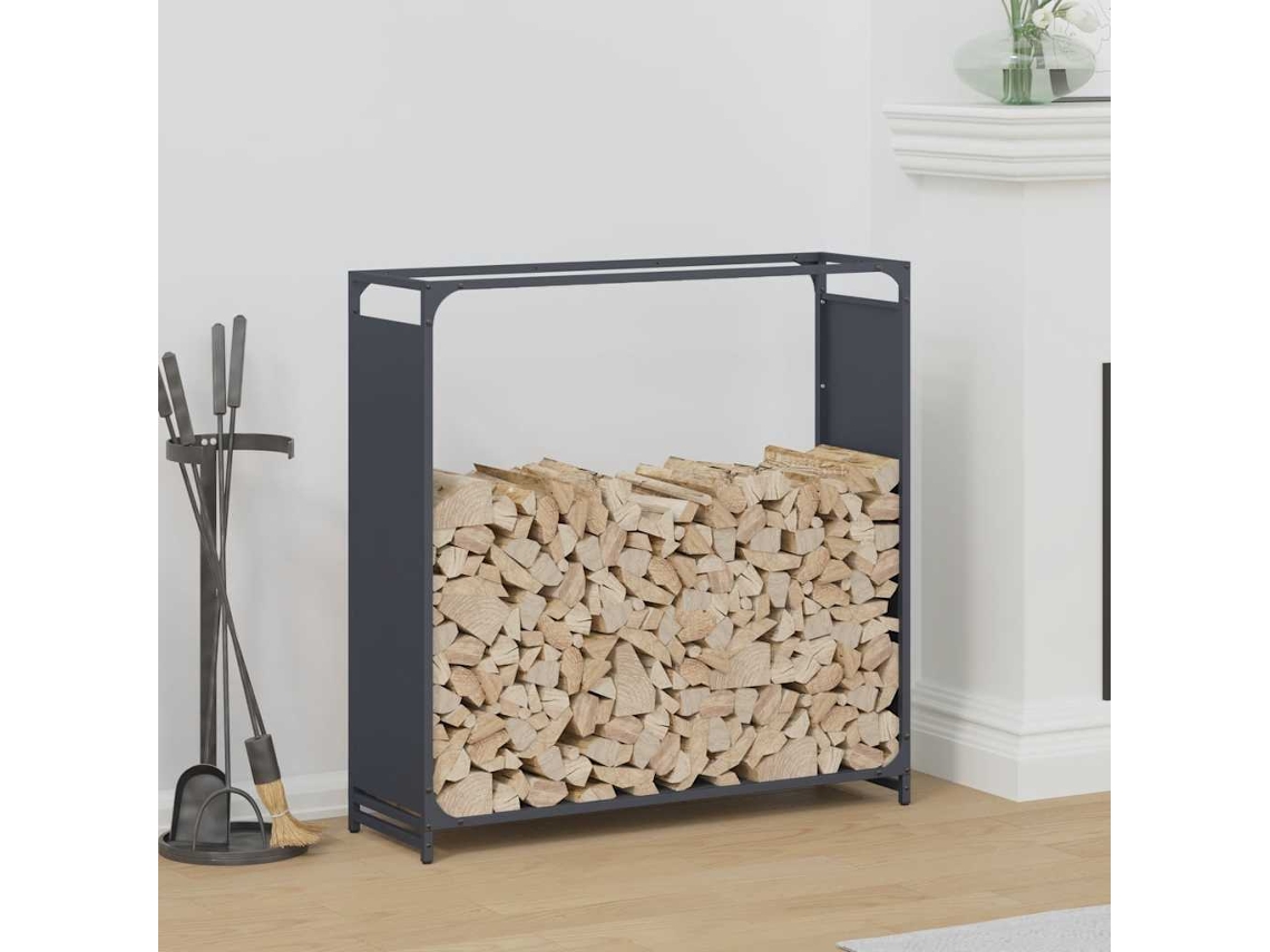 Vidaxl Suporte Para Lenha 90x28x90 Cm Aço Laminado A Frio Antracite
