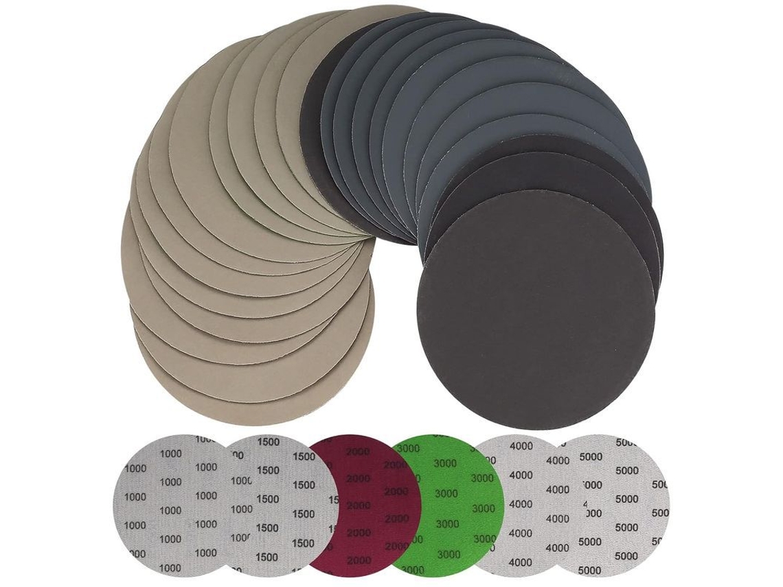 Discos de lixa úmida e seca, 1000-5000 grit, 30 peças, para lixadeira orbital S/MARCA