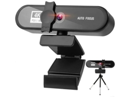 Webcam 4k Com Microfone, Webcam Hd Com Cobertura De Privacidade, Redução De Ruído, Foco Automático E Webcam Com Correção De Luz Awb, Preto Yizhood