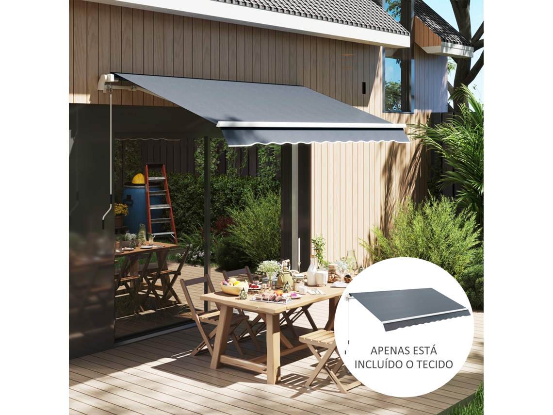 Toldo Cinza Substituição 2,8x2,5m, Impermeável E Com Proteção Uv50+