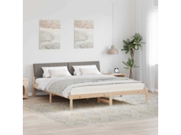 Vidaxl Estrutura Da Cama Com Cabeceira Marrom E Taupe 180 X 200 Cm