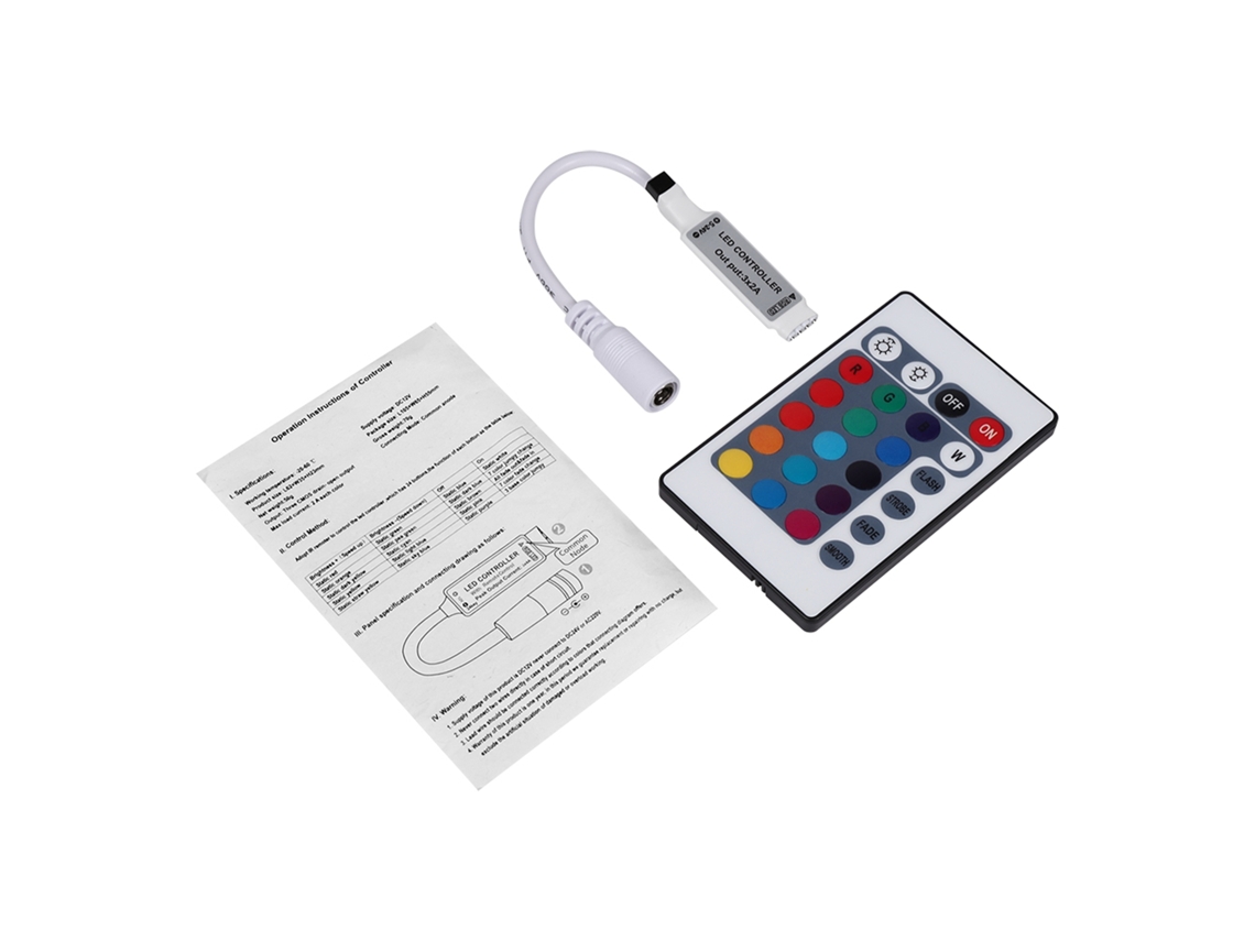 2026 controle Remoto Sem Fio Ir Mini com 24 Teclas para Tiras Led Rgb 3528 5050