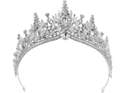 Coroa De Noiva Barroca Nuobesty Em Liga De Prata Com Strass, Acessório Leve E Confortável.