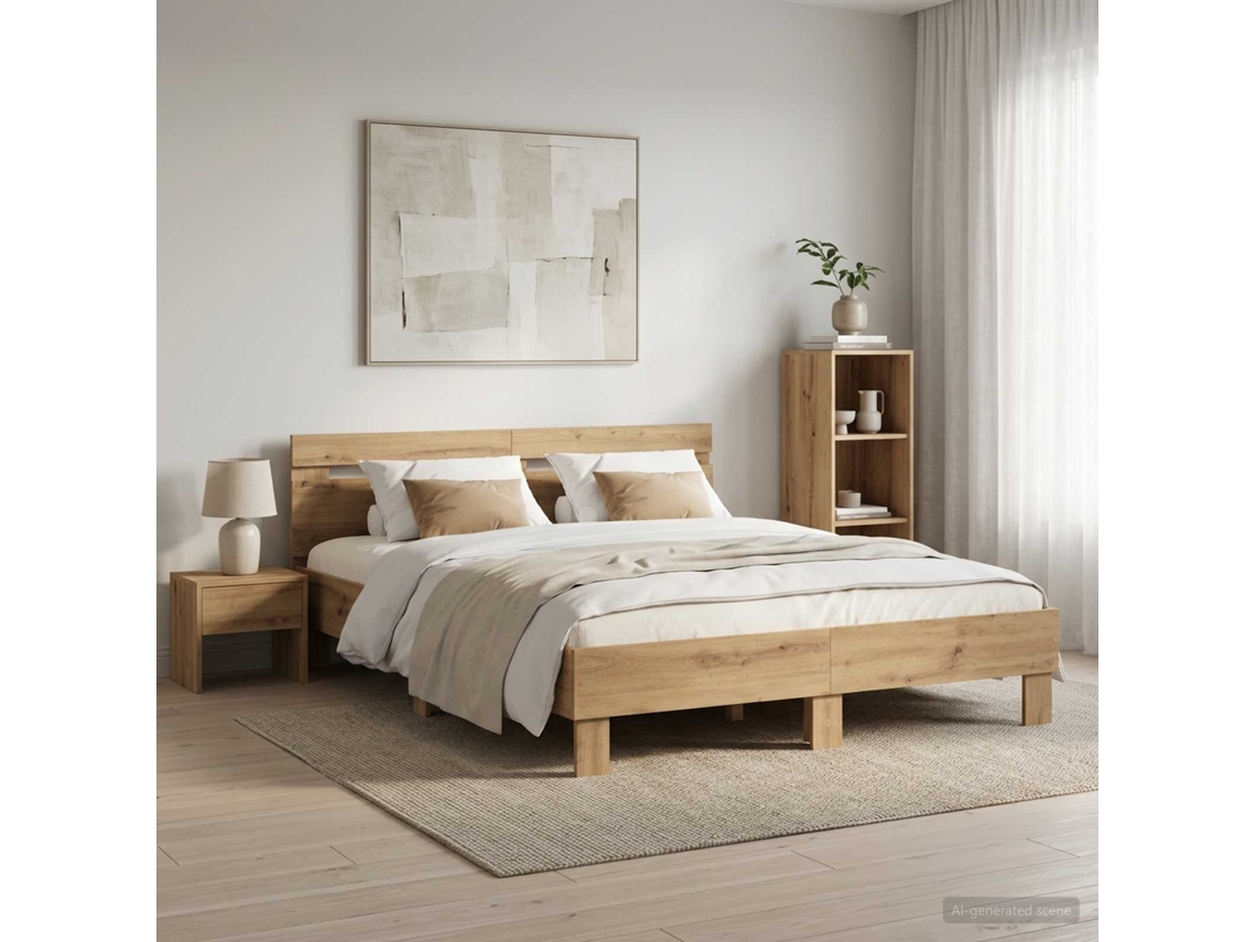 Vidaxl Estrutura Da Cama Carvalho Arttisan 120 X 190 Cm