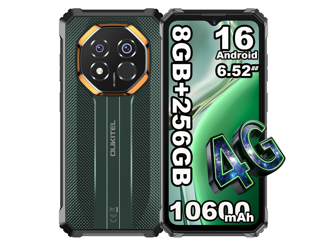 Oukitel G7 Todo Terreno 64mp Câmara 256gb 8gb Ram 10600mah 4g Verde