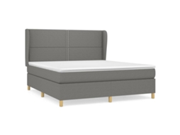 Cama com Molas/Colchão 180x200 Cm em Tecido Cinzento Escuro MAISON EXCLUSIVE
