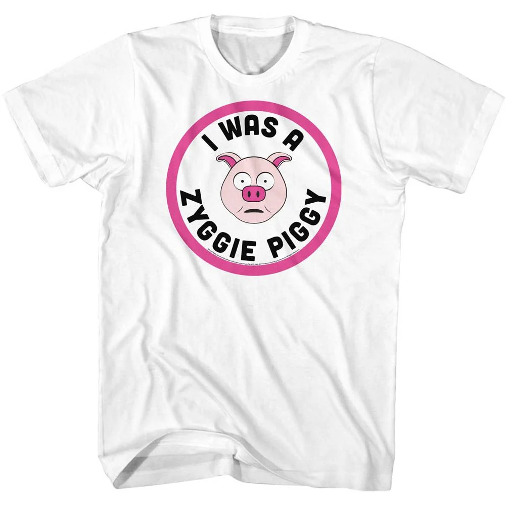 Rockinstone Bill And Ted Zyggie Piggy White Adult T-shirt Size:l