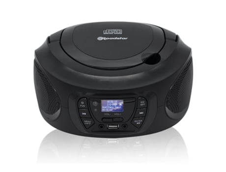 Leitor de Cd-Mp3 Usb Stereo Controlo Remoto Aux-In ROADSTAR Cdr-375D+/Bk Preto