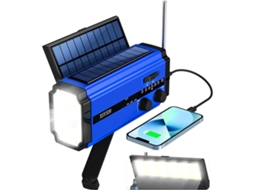 Rádio Solar Portátil, Am/fm com Manivela e Bateria Recarregável AQUAFORGE