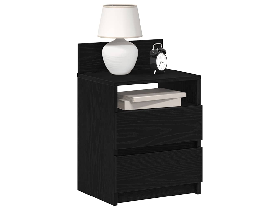Vidaxl Mesas De Cabeceira 2 Pcs Com 2 Gavetas 40x33x60 Cm Preto