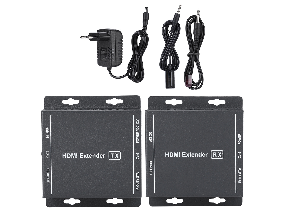 Conversor De Mídia Óptico De Fibra Hdmi 60m Extensor Transmissor Receptor Com Vídeo E Áudio