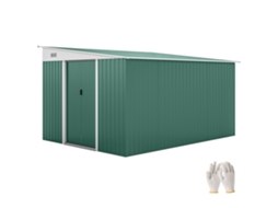 Galpão de Jardim Externo 8,9 M² 280x345x201 Cm com Porta e 2 Janelas para Armazenamento de Ferramentas, Verde Ge