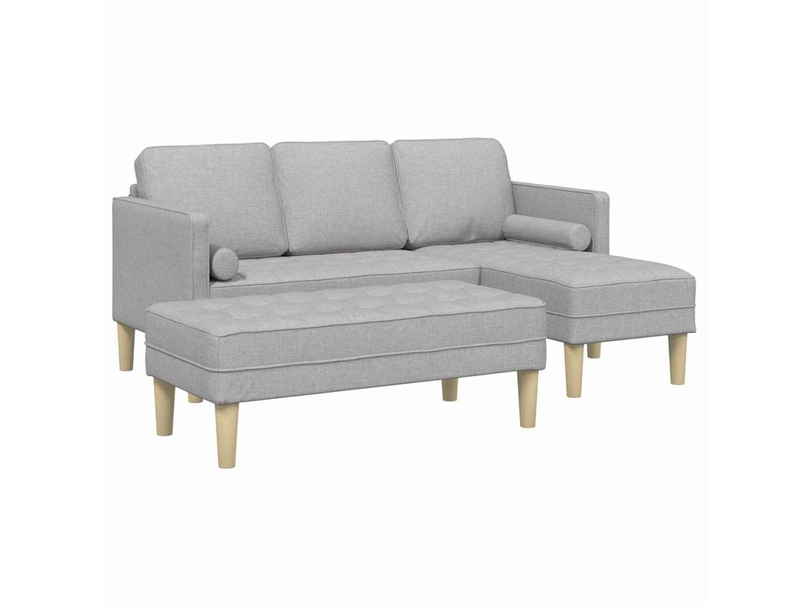 Maison Exclusive - Conjunto De Sofás 2 Unid. Cinza Nuvem Poliéster