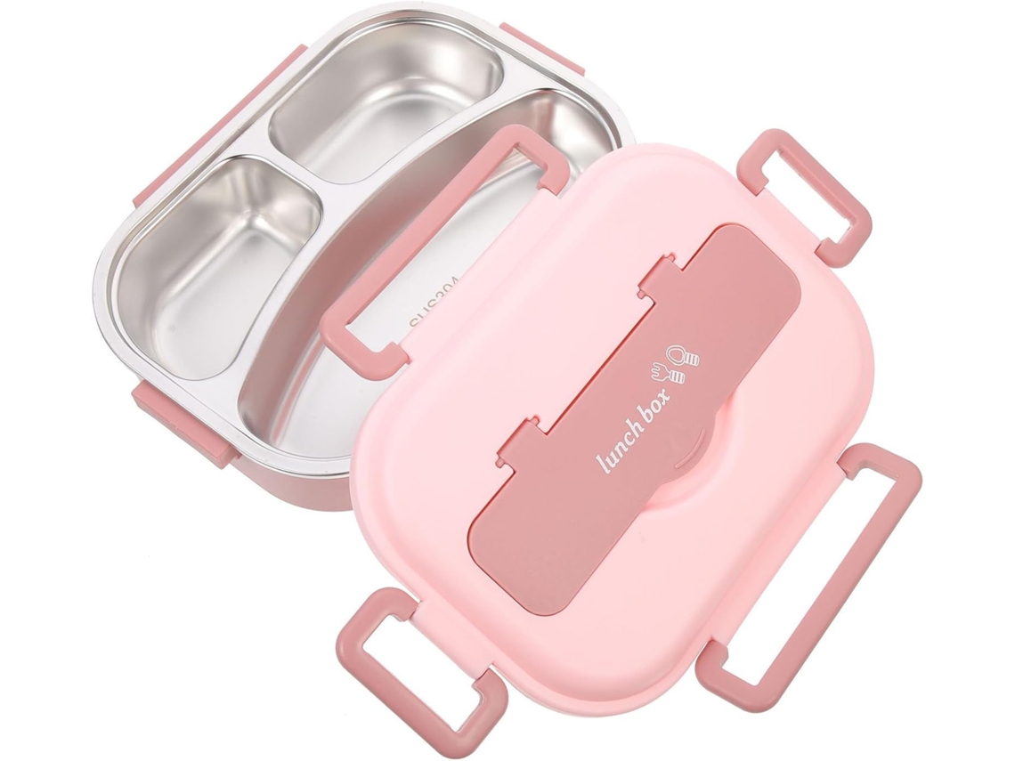 Lancheira Bento Portátil Hemobllo Em Aço Inoxidável Com Compartimentos, Térmica E Reutilizável, Capacidade De 1000ml